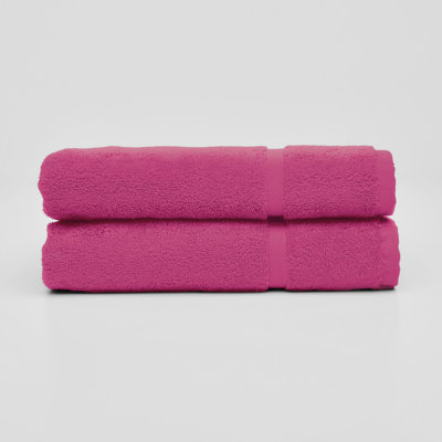 Deluxe 2-piece 100% Cotton Tubmat Set In Magenta