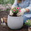 Pot rond gris foncé pour plantes, jardinières intérieur extérieur, salon, jardin, décoration de patio-1078119159