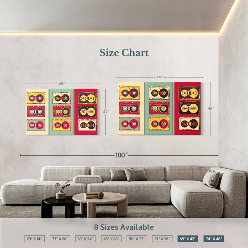 Abarca Retro Tapes, 42" H x 65" W
