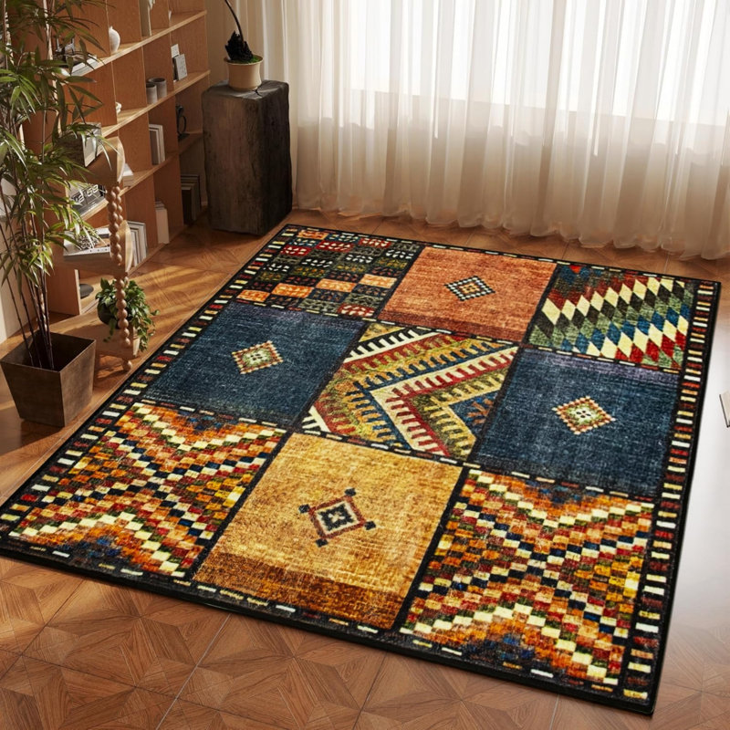 Square Vintage Look Faux Fur 120cm X 120cm Area Rug