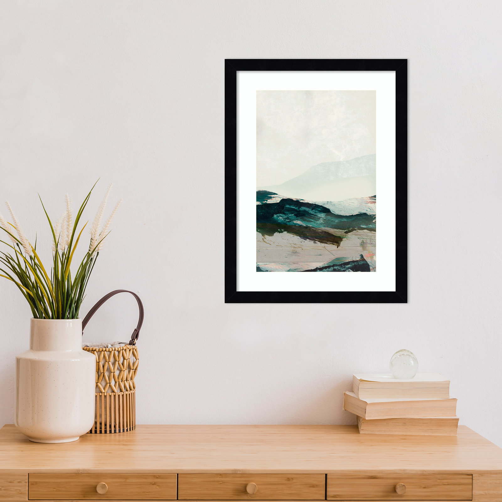 Cleve "Mountains No. 2" Print, Black Framed, 17" H x 13" W