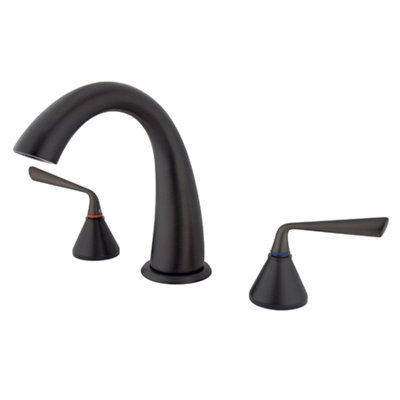 Kingston Brass Silver Sage Two-Handle 3-Hole Deck Mount Roman Tub Faucet