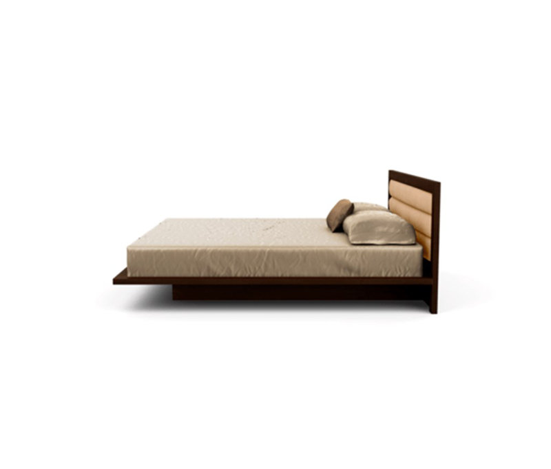 Moduluxe Upholstered Bed, Onyx, King, Natural Walnut