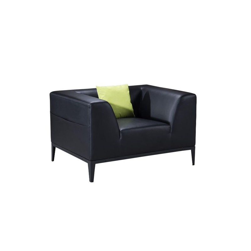Fauteuil l 45 po Hogarth, Similicuir noir