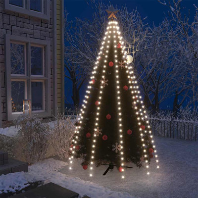Tree Light Dark Green and Cool White PVC Outdoor Christmas Tree Lights