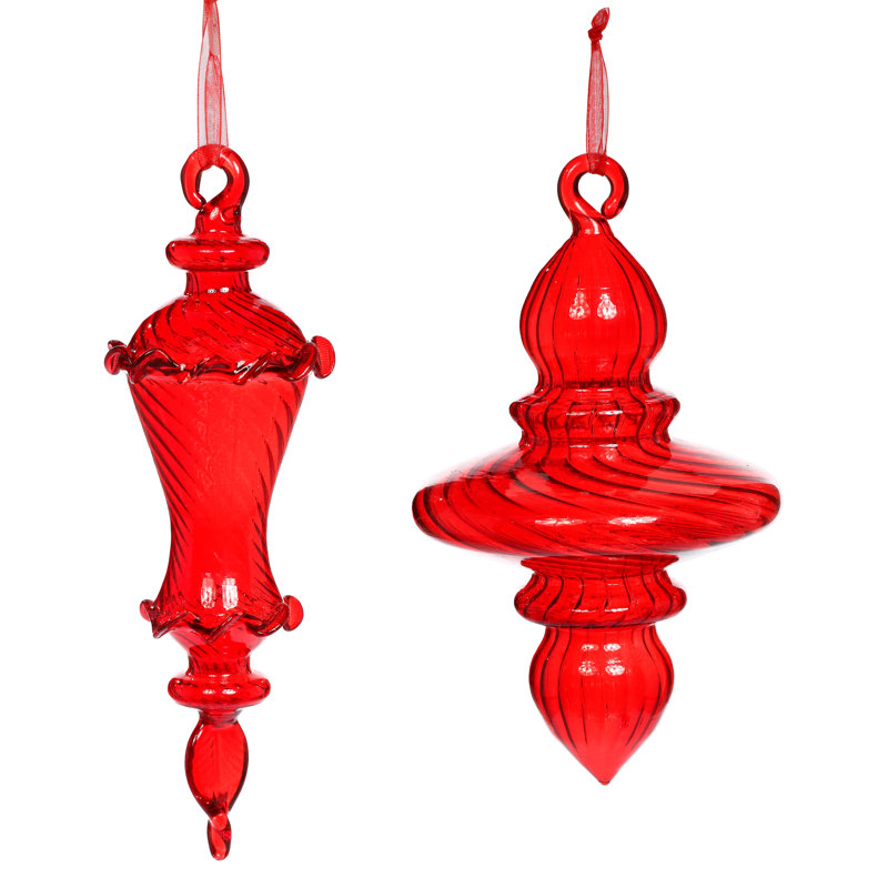 Eccentric Finial Ornament - 6-7 Inches Set Of 6
