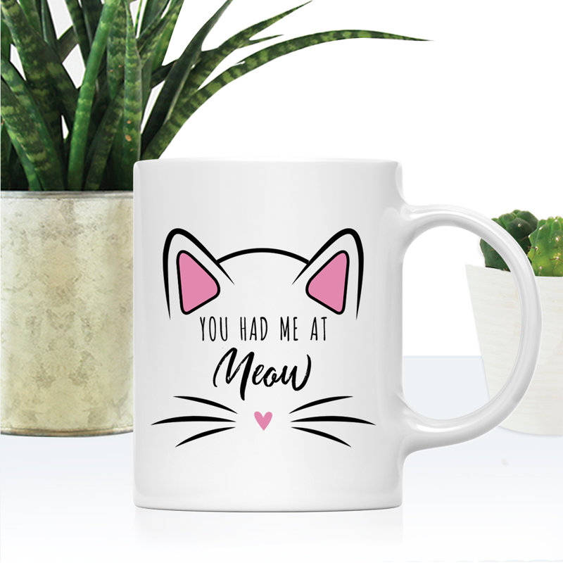 Tasse à café «Funny Cat Lover Naps», « You Had Me At Meow » - Vous m'avez eu à miaou