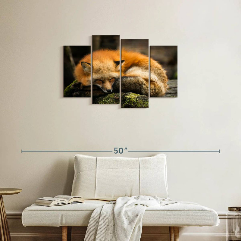 Brampt Sleeping Yellow Fox, 22" H x 36" W