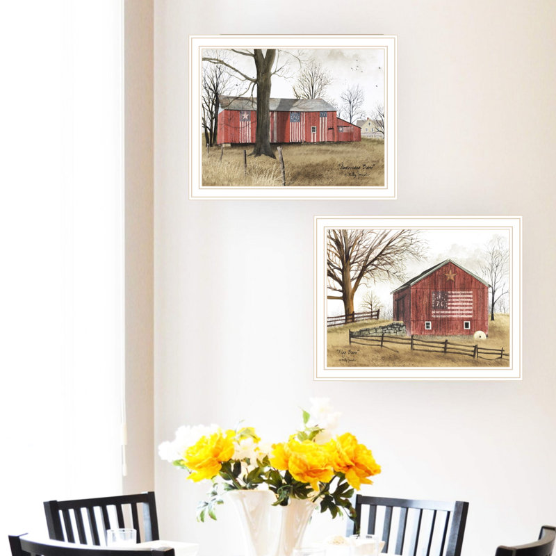«All American Barns», art mural pour une salle à manger - 18 po x 1 po x 14 po, 5 lb, ajoute un style de décoration captivant aux entrées avec son charme
