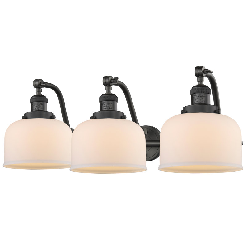 Éclairage pour salle de bain 3 lumières Plumlee, Bronze huilé, Boîtier blanc mat, Ampoule DEL 6 watts Vinage