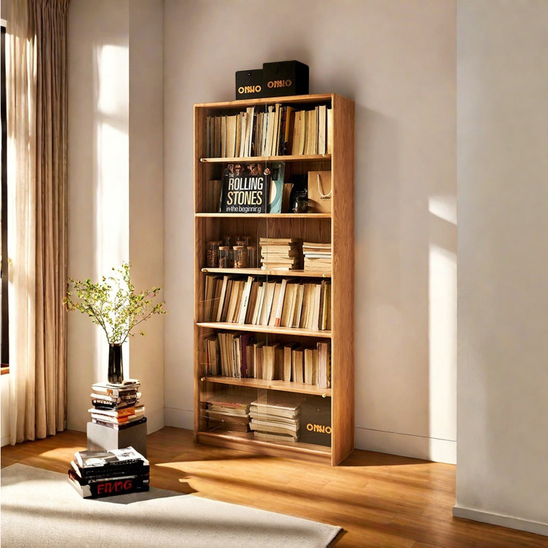 Bibliothèque en bois massif de style japonais
