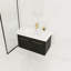 36 Inch Wall-Mounted Bathroom Vanity With Sink, Thick Edged Resin Basin, KD-Package