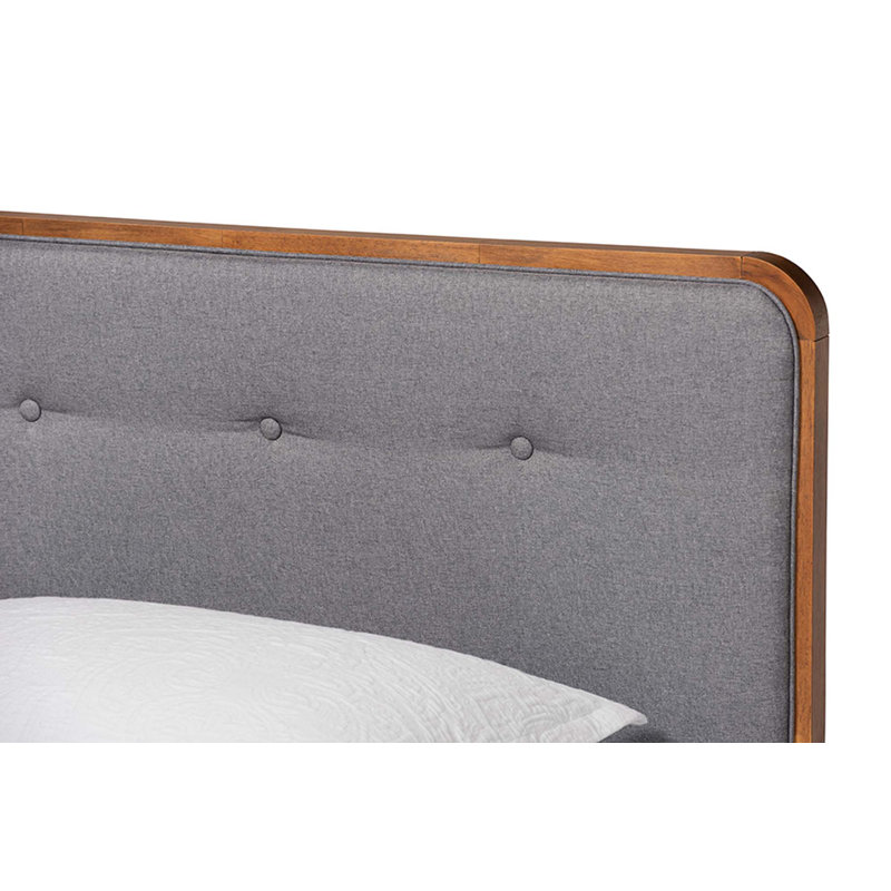 Lit plateforme tapissier Daventry Cowarts, Gris foncé, Simple