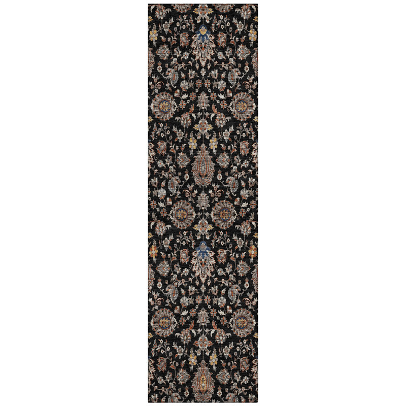 Machine Washable Indoor/Outdoor Husby ACN2192 Global Rug, Runner 2'3" x 7'6"