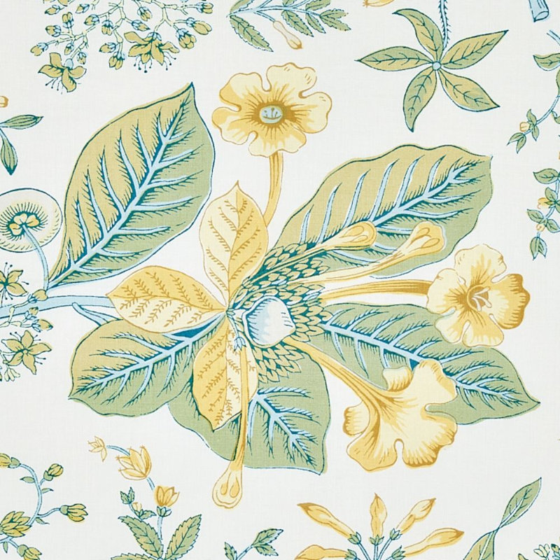 Tissu botanique grenade, Citron