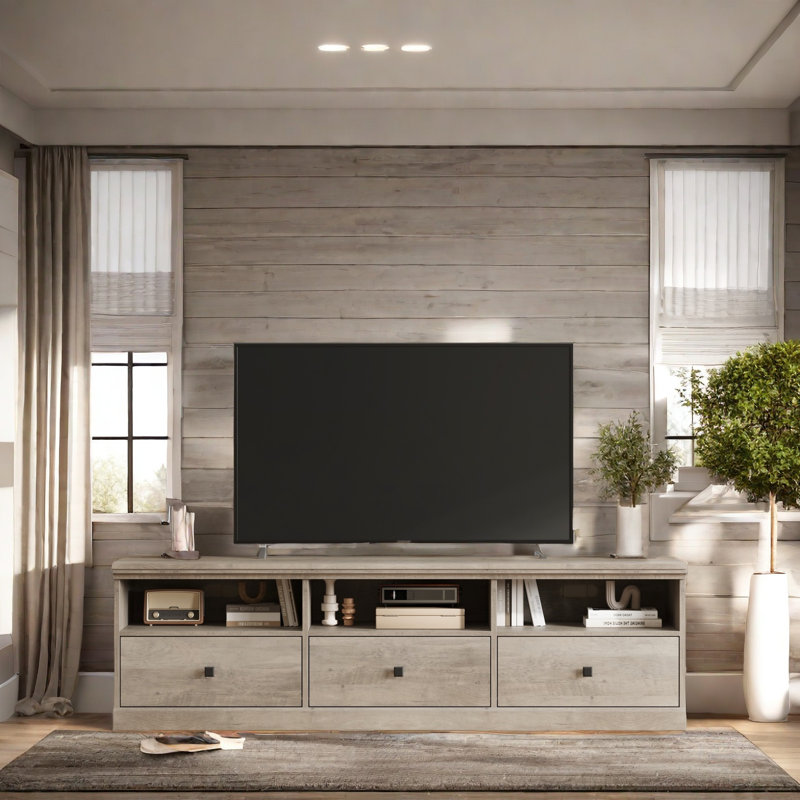 Meuble télé 70 po pour téléviseur de 75 po, Gris
