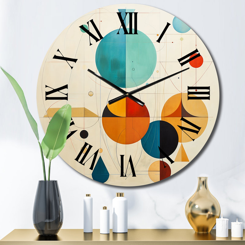 Horloge murale Distant Galaxies Midcentury Elegant Retro III - Modern Midcentury, Petit