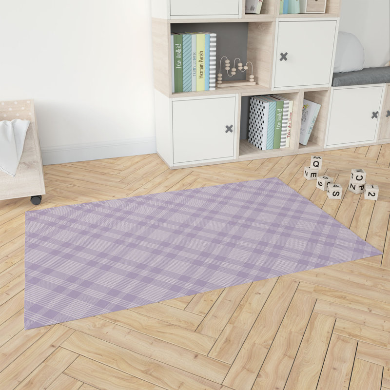 Tapis de jeu Lily Tartan, Rectangulaire 3 pi x 5 pi, Mauve