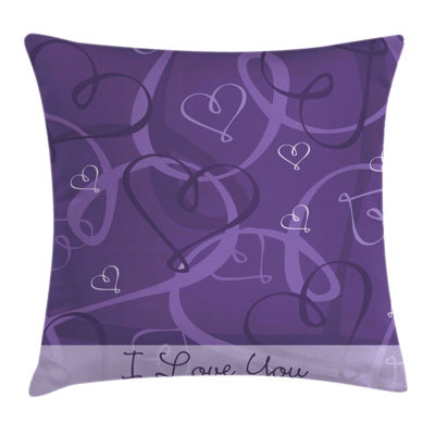 Romantic Hearts Square Pillow Cover