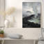 Art mural sur toile, cratère volcanique foncé et lac brumeux-133066966