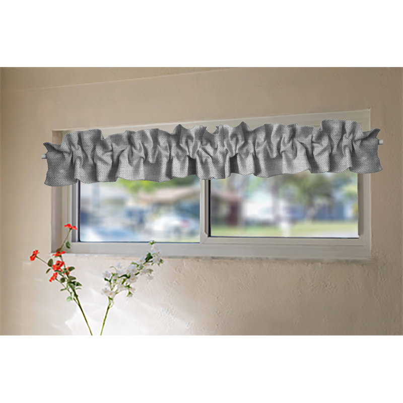 Cantonnière à volants, L 120 po x L 9 po, Argent