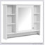 Armoire de salle de bain 3-en-1 avec tablette réglable, porte à fermeture en douceur et miroir haute définition pour le rangement de meuble-lavabo moderne-501604273