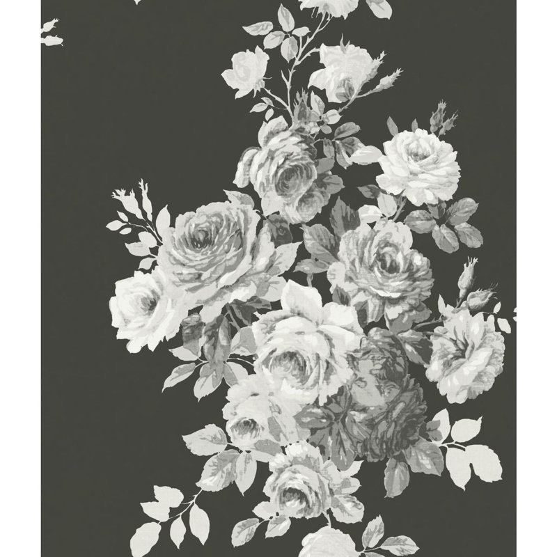 Thé rose 33' l x 20.5" w papier peint rouleau, Bleu