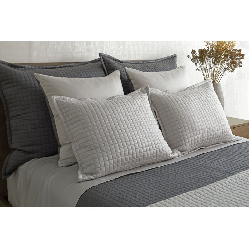 Taie décorative 100% lyocell prête à l'emploi, Taie décorative euro, Gris