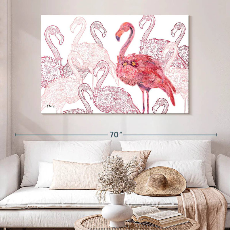 Flamant rose Brampt, H 34 po x l 51 po