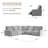 Majida 124"W Oversized Modular Wall-Hugging Power Reclining Sectional Sofa With One Reclining Seat-943482756-943482755