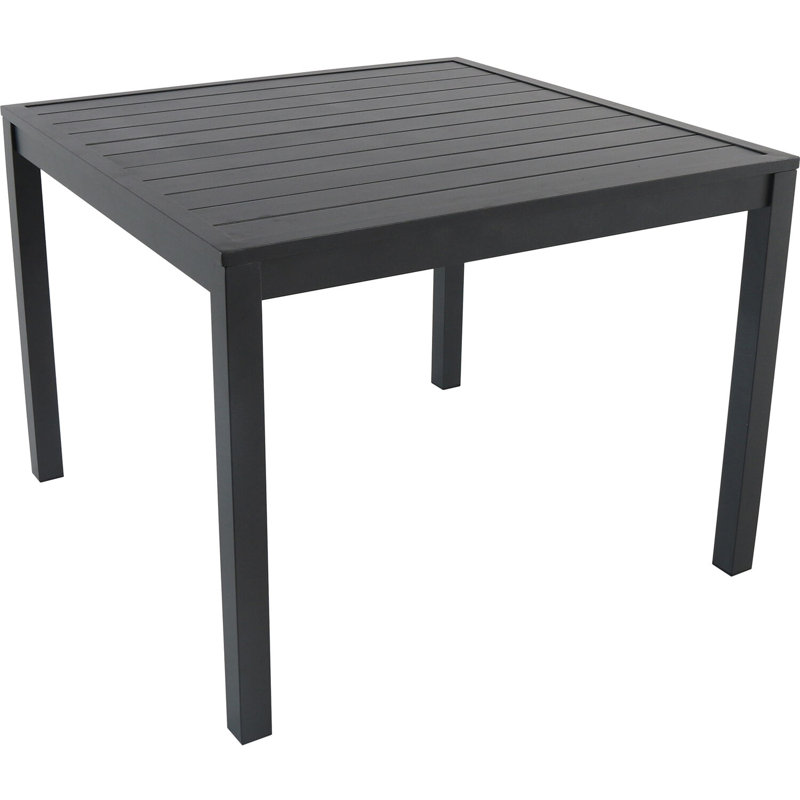 Naples 38" Gray Aluminum Square Outdoor Dining Table
