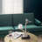 Aluminum Candle Holder with Marble Stand, 8x5x15"