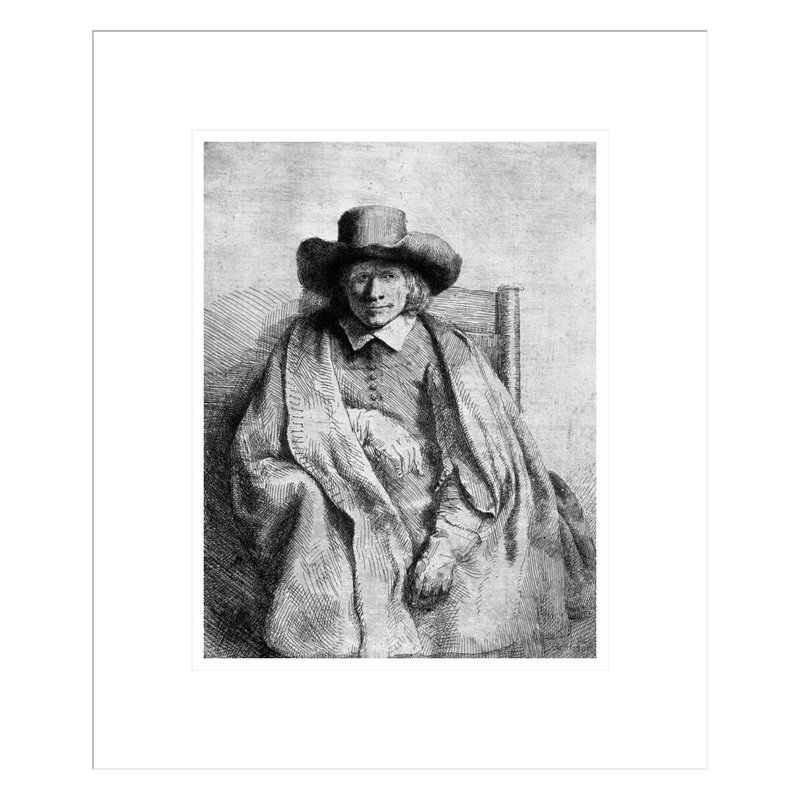 «Clement de Jonghe» par Rembrandt van Rijn - estampe numérique encadrée, H 16,28 po x l 13,75 po