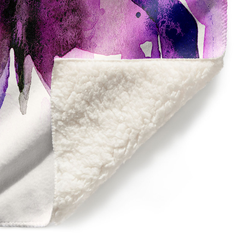 Couverture sherpae et douce papillon aquarelle 31, l 68 po x L 80 po