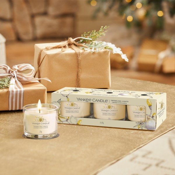 Yankee Candle - 3 Packed Filled Votives, Twinkling Lights
