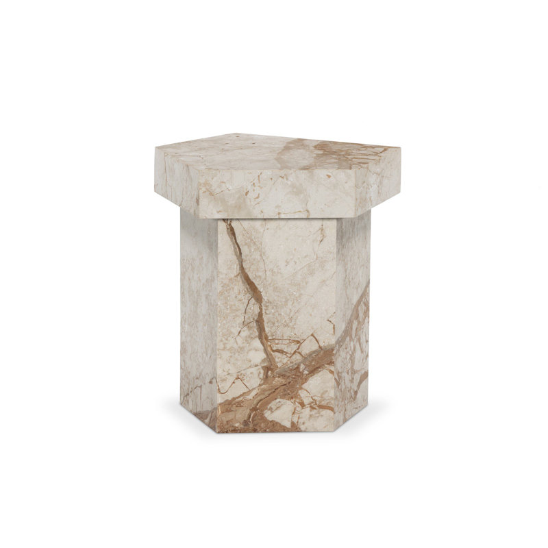 BRANDO End Table, Desert Taupe Marble