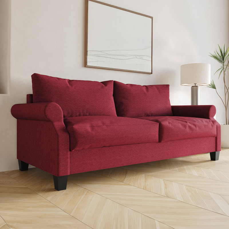 Canapé de réception en tissu Mayner, Rouge