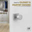 Poignée de porte intérieure réversible avec rosette carrée en acier inoxydable pour portes de chambre à coucher, de salle de bain, de garde-robe, de porte d'entrée et de couloir Mega-98719222