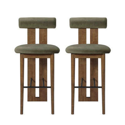 Cianciulli 29.5” Seat Height Upholstered Bar Stools With Rubberwood Frame