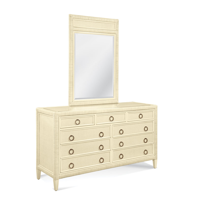 Commode 9 tiroirs avec miroir Warwick, Pacific
