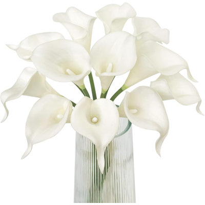 12Pcs White Artificial Calla Lily Flowers