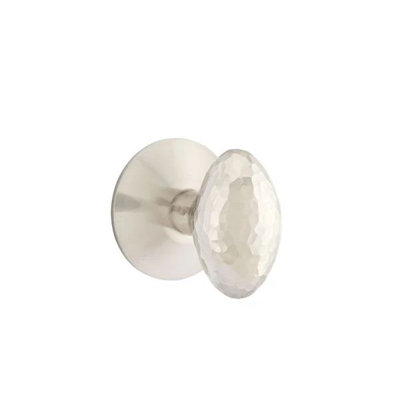 Ensemble de mortaise intérieure Emtek avec rosette moderne et bouton à œuf martelé (LH)