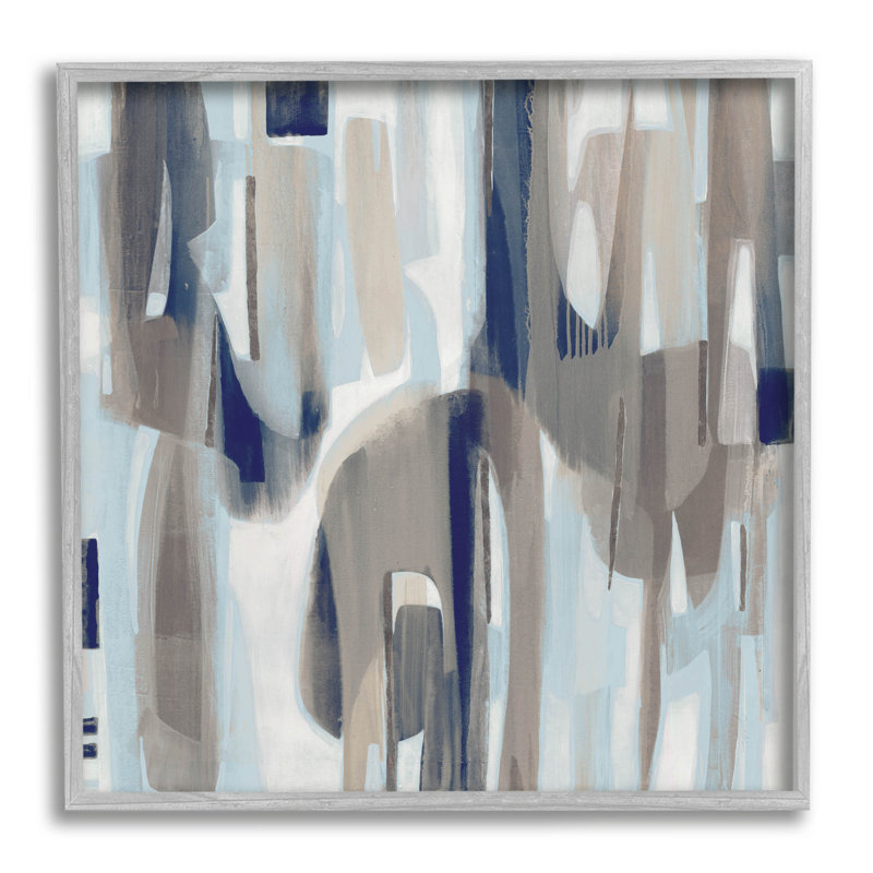 «Neutral Beige Falling Strokes», art de la giclée encadrée par Liz Jardine, H 24 po x l 24 po x P 1,5 po