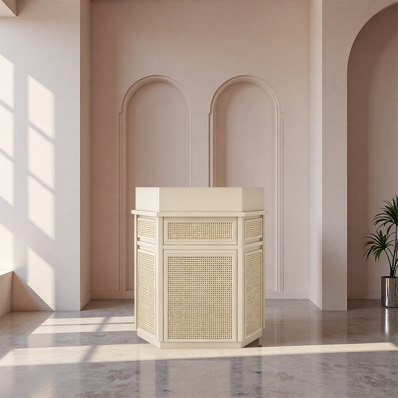 Petit bureau de réception en forme de U pour le bureau et la zone de réception, comptoir d'accueil compact et moderne pour la réception