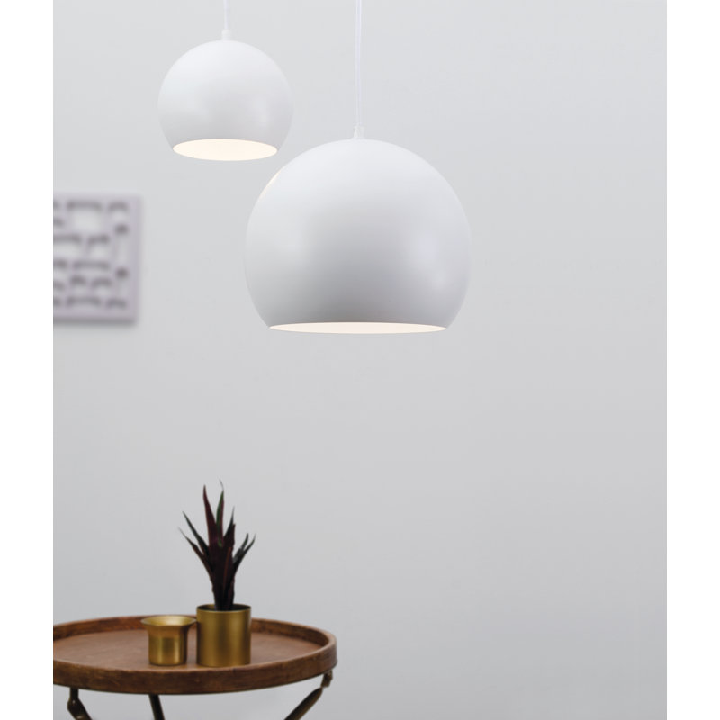 Kanisha 1 - Light Single Pendant, White, 11.81"H x 9.84"W x 9.84"D