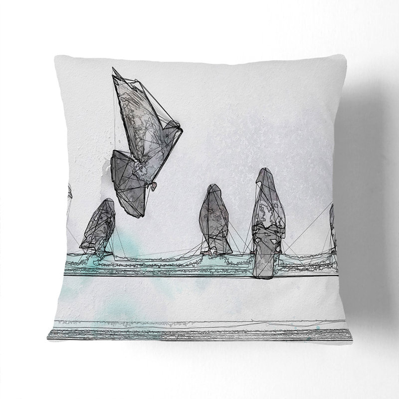 Pigeons Cushion with Filling, 55cm H x 55cm W x 20cm D