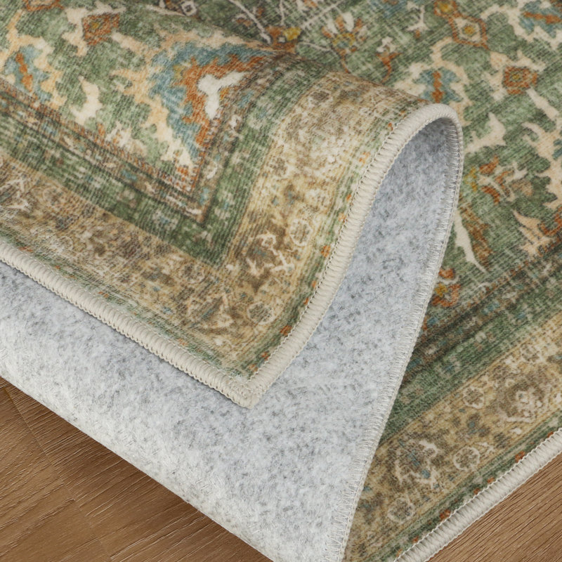Tapis oriental vert performance Abastos, Rectangulaire 8 pi x 10 pi, Green
