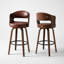 Tabourets de bar pivotants de 66 cm (26 pouces) avec pieds en bois massif et assise en polyuréthane