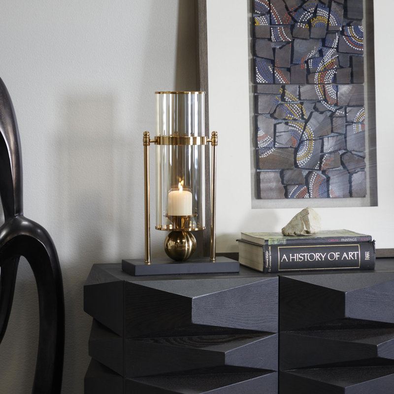 Modern Metal Abstract Candle Holder, 17.15" H x 10.30" W x 5.35" D