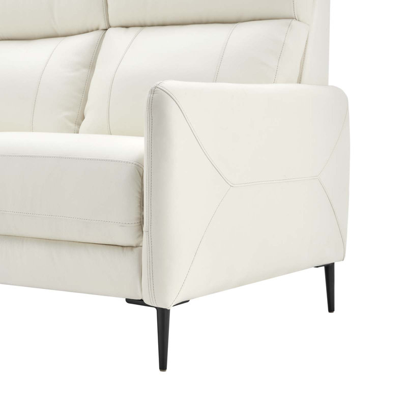 Modway Huxley Leather Sofa, White Leather Match